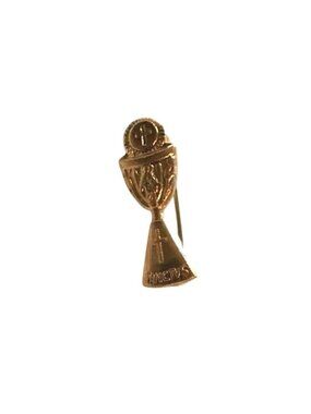 Gold Catholic Chalice "Sanctus" Pin Brooch